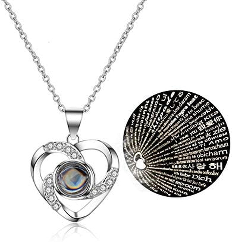 Heart Necklace I Love You in 100 Languages